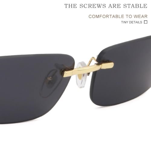Wooden Rimless Sunglasses Men Luxury Classic Rectangle Frameless Wood Glasses for Male Uv4003