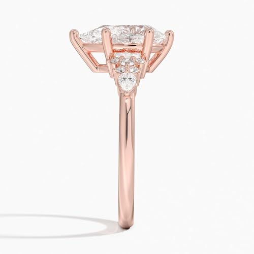 1 CT-3 CT Colorless Moissanite Engagement Ring, Halo Diamond Accents, Antique Wedding Ring, Solid 10K/14K/18K Gold Anniversary Promise Ring Gifts for Her2