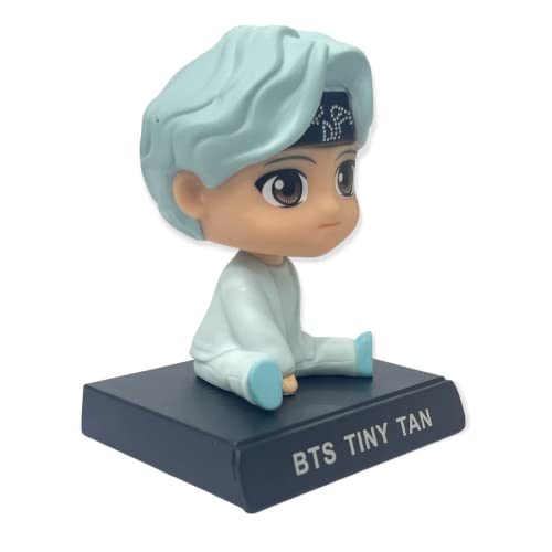 Image of AUGEN Super Hero BTS-Suga Action Figure Limited Edition Bobblehead with Mobile Holder for Car Dashboard, Office Desk & Study Table (Pack of 1)(Plastic)
