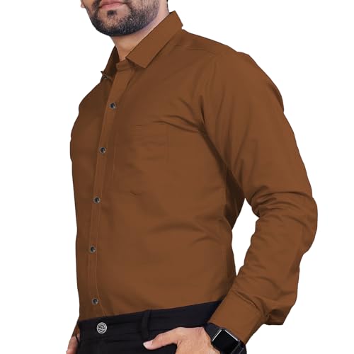 Image of Univibe Men's Slim Fit Full Sleeve Spread Collar Cotton Blend Shirt for Men and Boys
