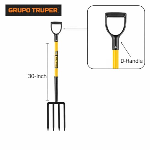 Truper Tru Pro horquilla de 4 púas, mango de fibra de vidrio 30 pulg. miniatura 4