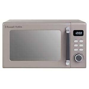 Russell Hobbs Mocha Digital Microwave STYLEVIA, 20 Litre 800W with 5 Power Levels, Mirror Finish, 8 Auto Cook Settings, Defrost & Reheat Function, Clock & Timer RHM2026MC