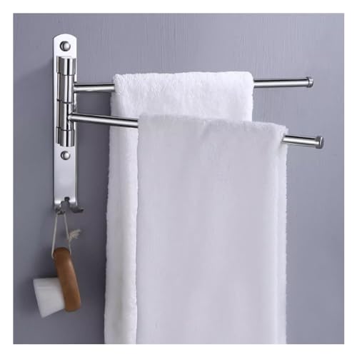 Barre de serviette de salle de bain pliable et pivotante