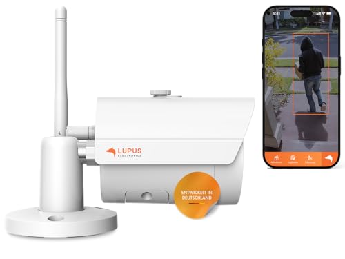 Lupus LE202 WLAN (V3) Überwachungskamera Außen – 4MP Super HD IP Kamera mit 30m Nachtsicht, 90° Weitwinkel, IP67 Wetterfest, Micro-SD Slot, App-Steuerung & Smarthome Integration