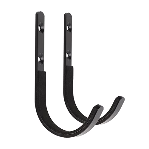 Fydun Wall Mount Hangers, 2PCS Stainless Steel Storage Rack Hangers, Quenched Polished Stands J Hook for Archery Bow Equipment Black Ry
