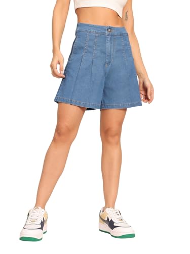 Image of Dolce Crudo Women's Flared High-Rise Stretchable Denim Maxi Skirt
