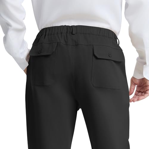 LETAOTAO Mens Elastic Waist Pants - Relaxed Fit Stretch Waistband Pull On Cotton Twill Casual Pants for Seniors 6