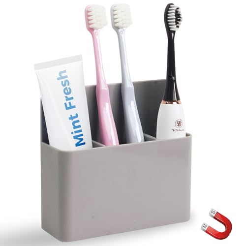 Magnetic Toothbrush Holder for Cruise Ship Cabin Wall-Mounted Cruise Bathroom Organizer with 2 Removable Dividers Cruise Essentials 2026 & Cruise Must Haves for Alaska & Caribbean Cruises