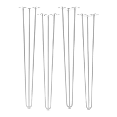 4 Stück Haarnadelbeine weiß 710 mm 3 Streben Hairpin Legs Tischbeine für Esstische und Barhocker Stützfuß von SO-TECH®