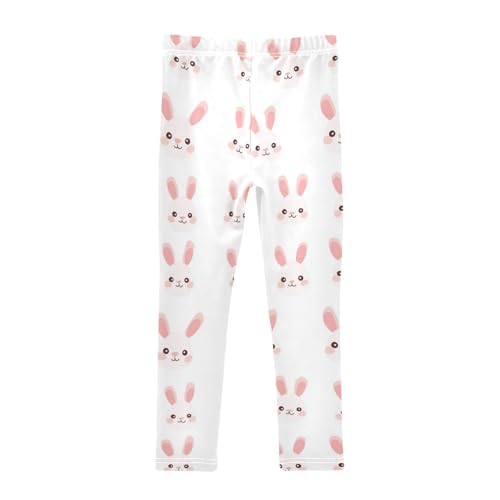 Vdsrup Girls Leggings Bunnies Cute Pink Kids Ankle Length Leggings Pants Athletic Yoga Pants Toddler Tights Trousers 4T2