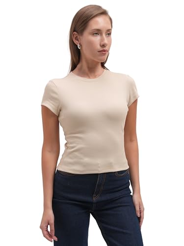 Image of Tokyo Talkies Women Pure Cotton Tops for Woman|Regular Fit Slim fit Crop Tops for Women Western|Top Tshirt for Women Stylish Western|Suitable for Casual and Workwear