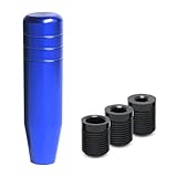 KITUREK 5' Heavy Weighted Shifter Knob, Universal Aluminum Alloy Car Gear Lever Metal Stick Shift Handle, Shifter Knobs Retainer for Manual Automatic Vehicles with 3 Adapters (Blue)