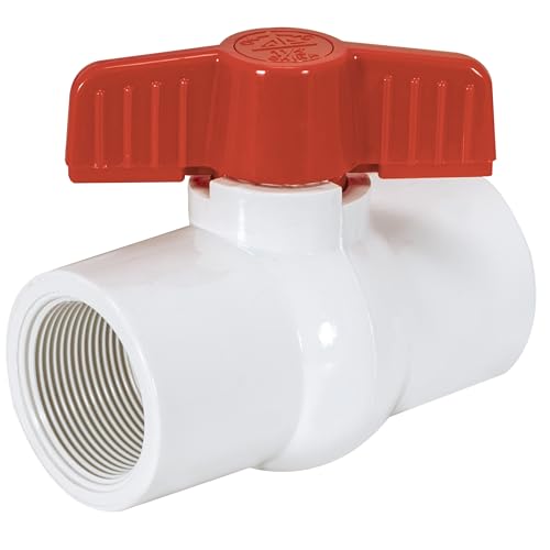 Image of Eastman 1-1 /2 Inch IPS Schedule 40 PVC Ball Valve, Quarter Turn Ball Valve, White, 20085