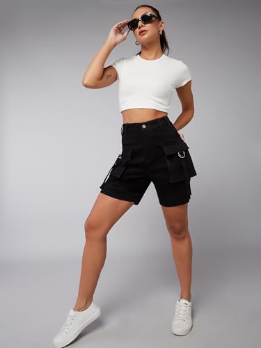 Image of Dolce Crudo Women's Regular High Rise Stretchable Denim Shorts