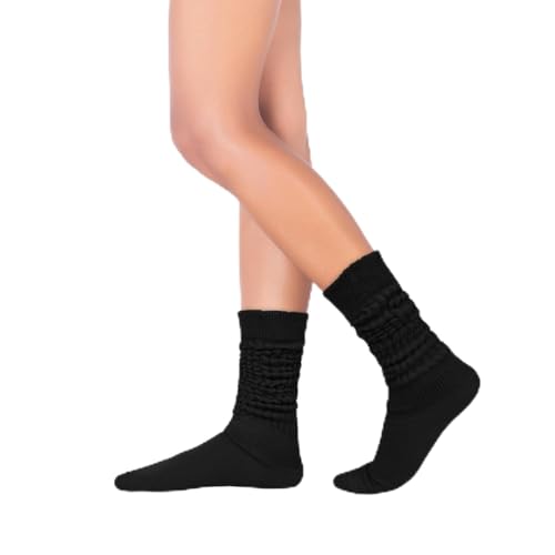 Image of Violet Mist women slouch socks thick colored knee high scrunch socks long stacked sock boot 80s 90s Novetly