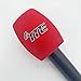 Customized Flocking Microphone Sponge Printing Logo Covers Mic Windscreen Foam Windshield For TV Stations Reporters Interview (Red)