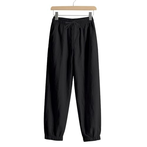Mens Loose Fit Linen Casual Elastic Waist Drawstring Harem Pant Summer Baggy Beach Vacation Straight Trousers4