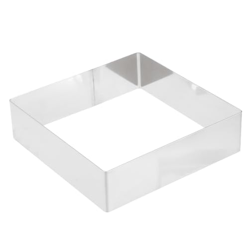 BESTonZON 17 Inch Square Mousse Mold, Non-Stick Seamless Stainless Steel Cake Ring, Baking Supplies, Cutter, Kitchen Pie Mold for Home Baking