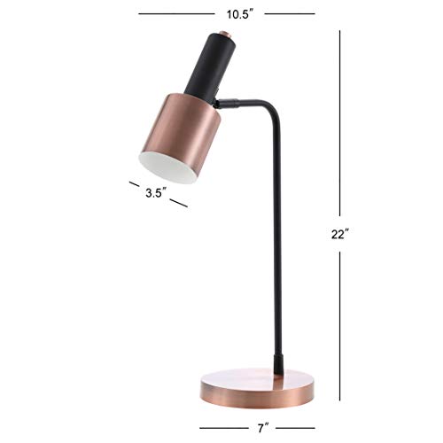 JONATHAN Y 59.50" Copper/Black Metal LED Task Floor Lamp, Mid-Century Modern Industrial Iron Standing Lamp for Office Living Room, Foot Switch, LED Bulb Included JYL6102A by JONATHAN Y - Image 4