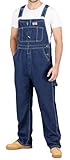 NY Threads Men's Denim Bib Overall Relaxed Fit Workwear with Adjustable Straps and Multiple Pockets, 44W x 30L, Indigo