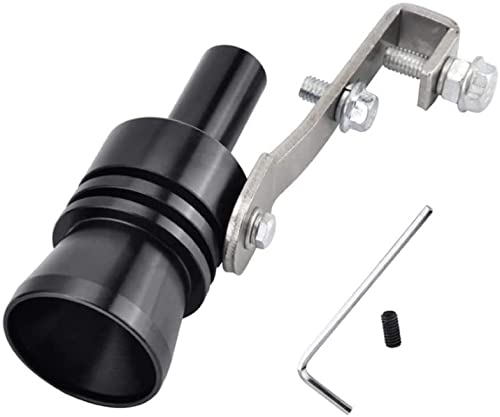 Car Turbo Sound Whistle Exhaust Tailpipe Blow Off Valve Bov Aluminum Universal Auto Accessories Size XL(Black)