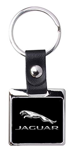 Porte-clés Acier/Simili Cuir So Chic - Jaguar (Noir)