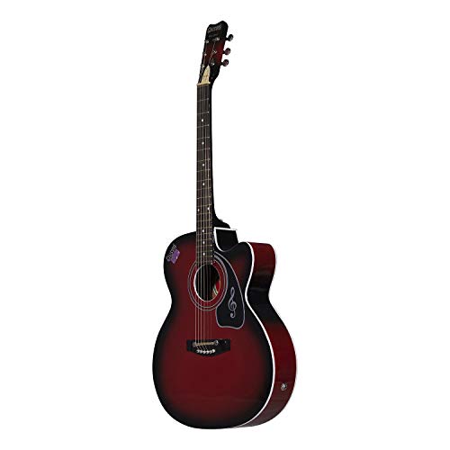 Image of KETOSTICS Givson Venus Special Rose Wood Guitar Combo (RED) Acoustic Guitar With Cover /Bag, Rhythm String Set, Strap And 5 Plectrums
