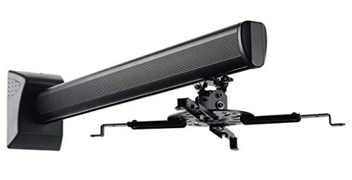 Supporto da Parete Orientabile per Videoproiettore Ottica Ultra Corta - Staffa Proiettore con Braccio Regolabile 22/75 cm - Nero