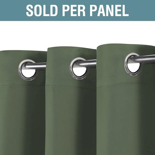 Image of H.VERSAILTEX Blackout Curtain for Living Room Thermal Insulated Window Treatment Curtain Extra Long 63 inch Length Energy Saving Solid Grommet Top Blackout Drape, One Panel, Bronze Green, 52 inchW x 63 inchL