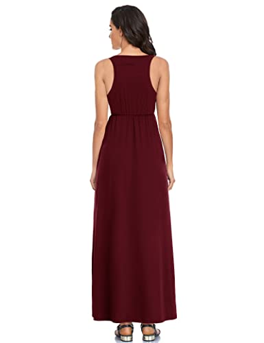 Image of Lacavocor Womens Summer Maxi Dress Tank Top Sleeveless Long Dresses