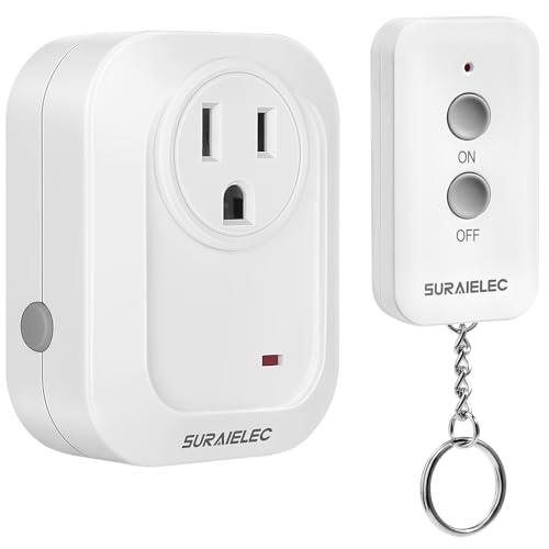 SURAIELEC Wireless Light Switch Remote Control Outlet, No Wiring Needed,