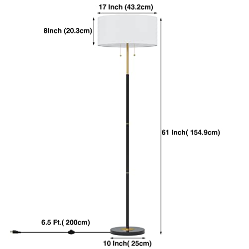Karjoefar MID CENTURY FLOOR LAMP With White Fabric Shade, Standing Lamp Tall Lamp thumb #6