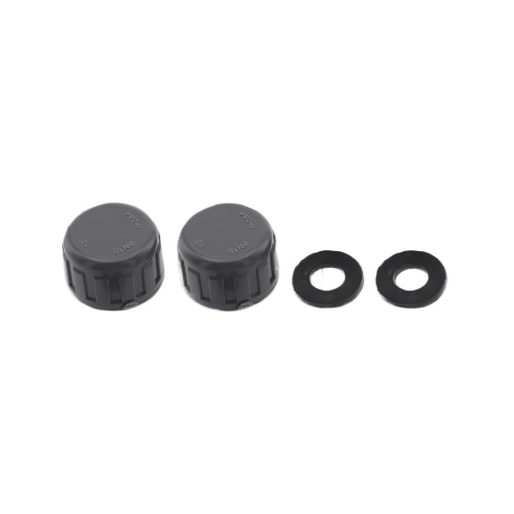 Tapón roscado de PVC con juntas de goma for tapones de tubería de 20-32 mm (2 unidades) for acuarios y peceras.(32mm)