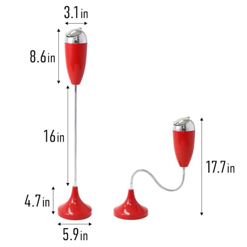 Japard Outdoor Ashtray with Lid - Adjustable Smoking Stand for Outside Patio Home with Shaft Funny Design Indoor Cigarette Ash Tray Butt Disposal Windproof Gift Men Red