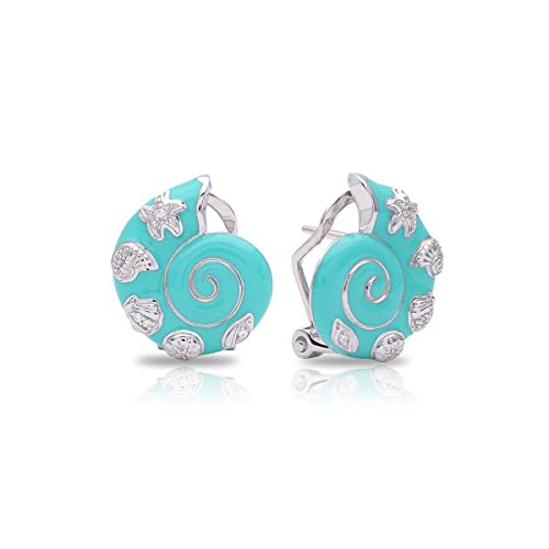 Boucles d'oreilles coquillages aigue-marine 03021930101 en argent et zircone