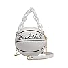 Handytasche Clutch Frauen Umhängetasche Kette Basketball geformte Geldbörse runde Körper Handtasche Clutch Rot Glitzer (Beige, One Size) #1