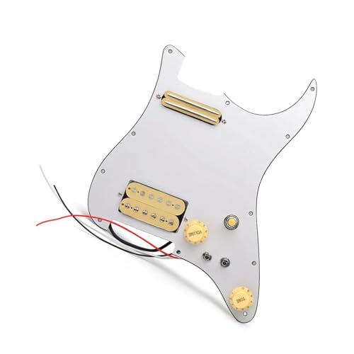 Pickguard Alnico 5 pré-câblé jaune HH à simple bobine avec plaque de protection
