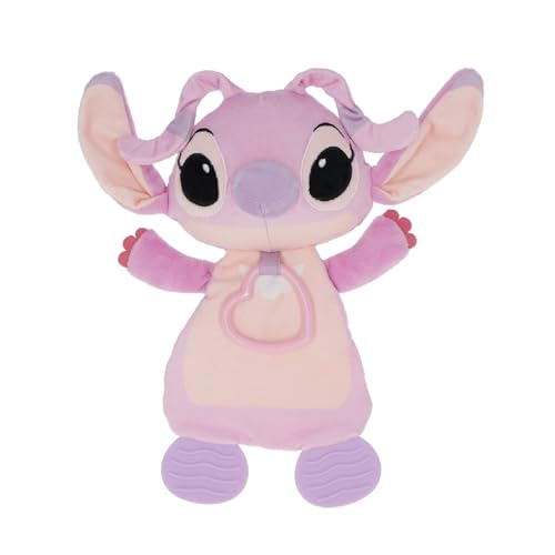 KIDS PREFERRED Disney Baby Lilo and Stitch Angel Teether Plush Toy Crinkle Cloth for Newborn Baby Boys and Girls 10 inches