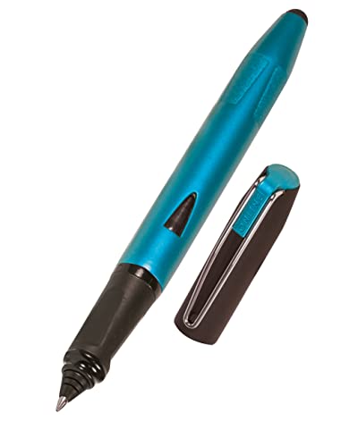 ONLINE Roller à cartouches ergonomique - Switch Plus Pétrole - pour cartouches d'encre standard, rechargeable, avec stylus tip, convient pour droitiers et...