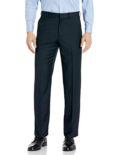 Palm Beach Men's Oxford Plain Suit Separate Pant, Navy, 36W X 30L