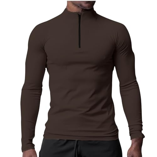 Generic Men 1/4 Zip Pullover UPF 50+ Sun Protection Long Sleeve Hiking Outdoor Shirts Quick Dry Rash Guard Performance Tshirt