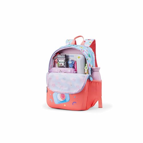 Image of American Tourister Lush | 26 Ltrs | 2 Compartments | Bottle Pocket | Ergonomic Padded Back Panel & Shoulder Straps | Kids Backpack | 1 Year International Warranty | Rainbow Blue