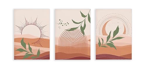Peinture sur toile terre cuite et arc-en-ciel décoration moderne