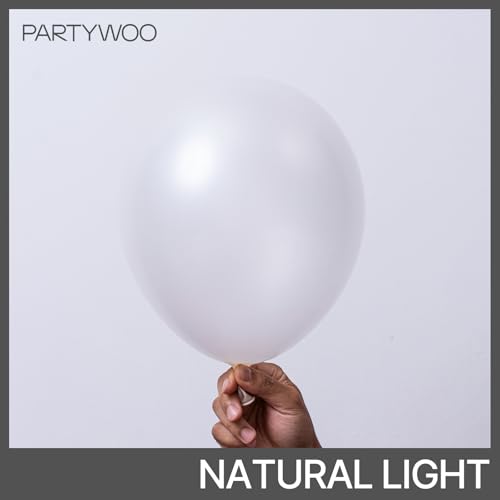 Image of PartyWoo Pearl White Balloons 101pcs 12 Inch Metallic White Latex Balloon for Anniversary Retirement Wedding Graduation Baby Shower Birthday Gender Reveal Engagement Tea Party Decorations White-Z30