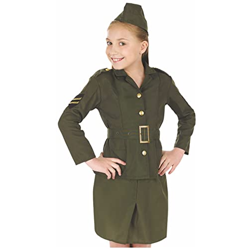 fun shack Girls Army Costume, WW2 Costume Kids, Girls Military Costumes, Halloween Costumes for Kids