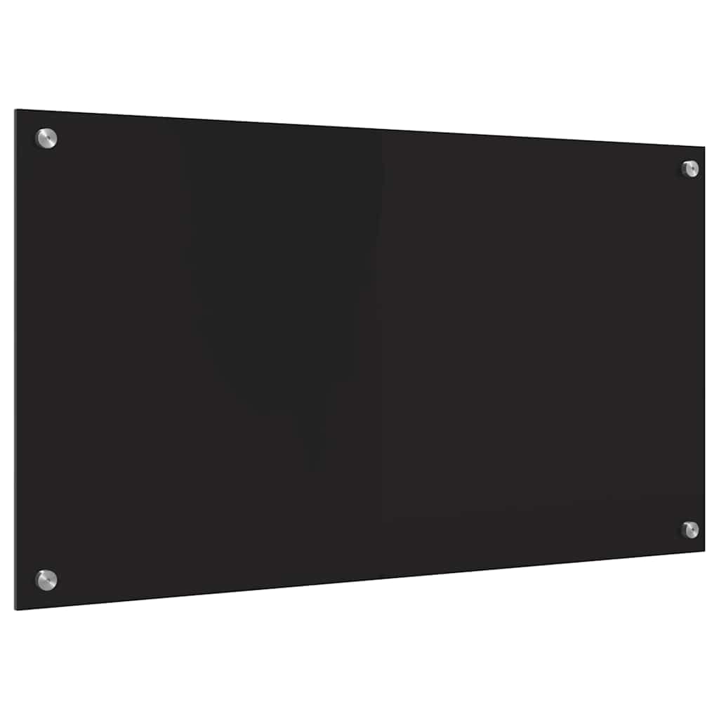 Panel de cristal templado negro de 90 x 50 cm para utensilios de cocina, utensilios de cocina, almacenamiento, encimera, cocina, servir, cocina y comedor, resistente al calor