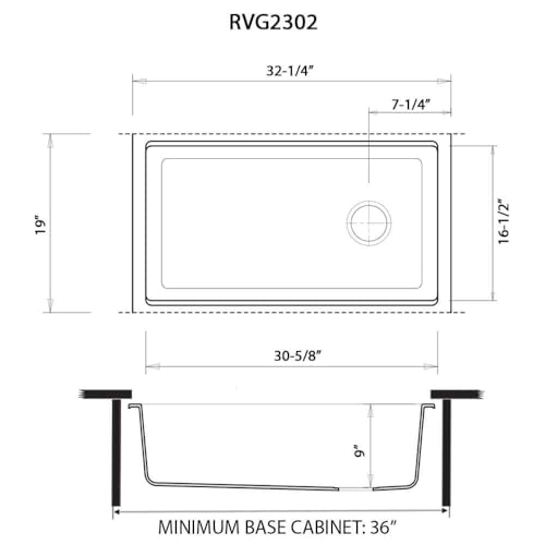 Ruvati RVG2302BK 33-Inch Black Workstation Kitchen Sink Granite Composite Undermount thumb #8