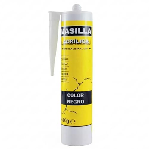 CABLEPELADO - Masilla Acrílica Negra para Pistola 400g | Rellenadora de Juntas y Grietas | Lista al Uso | Acabado Profesional y Alta Adherencia