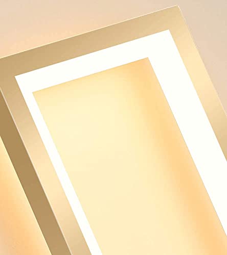 Aplique de pared LED regulable 16W rectángulo de hierro oro para iluminación de cabecera interior 6