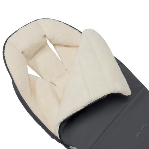 Maxi-Cosi kuschelig weicher 2-in-1 Fußsack, Graphite, geeignet für alle Maxi-Cosi Kinderwagen, auch als Sitzpolster verwendbar, ab der Geburt bis ca. 3,5 Jahre, Eco Care Stoffe